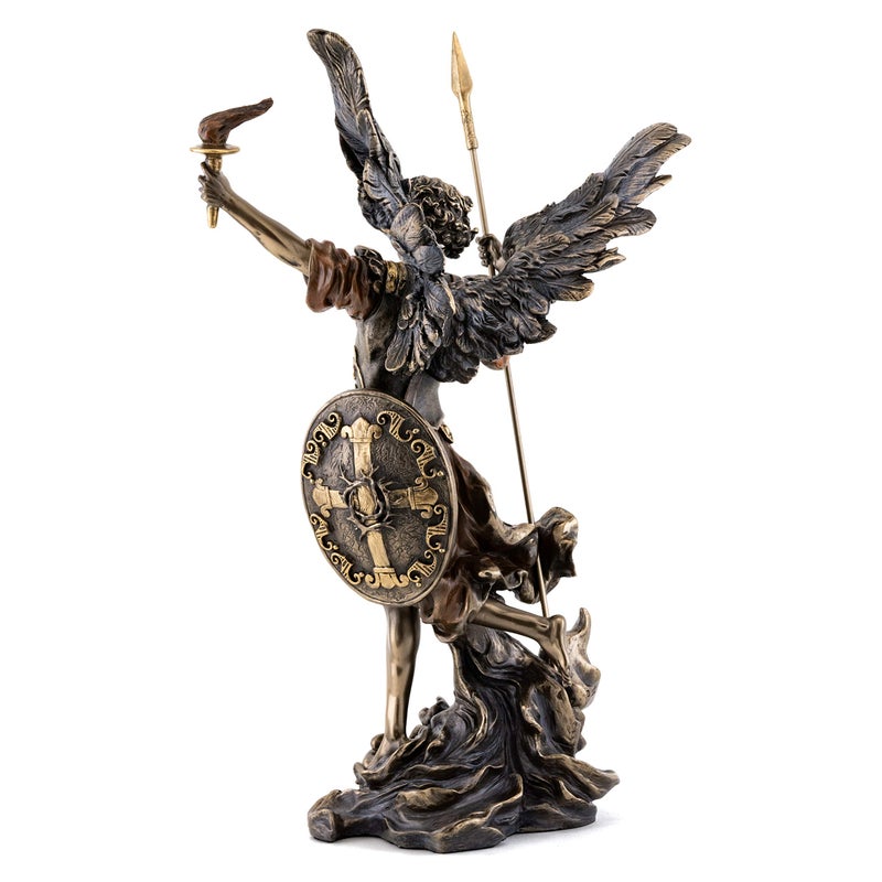 Top Collection Archangel Uriel God is My Light Statue - Phanuel Turn to God Sculpture in Cold Cast Bronze- 13.75-Inch Holy Saint Patron of Salvation Figurine - Image 3